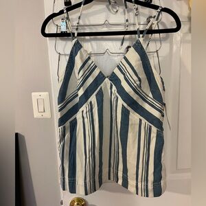 Target Blue & White Striped V-Neck Spaghetti Strap Top